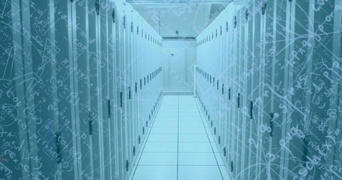 Futuristic Data Center Analogy with Digital Code Overlay - Download Free Stock Images Pikwizard.com