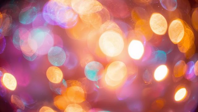 Glowing Colorful Bokeh Orbs Abstract Neon Light Background for Festive Designs