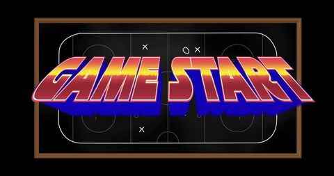 Game start text over sports strategy board background