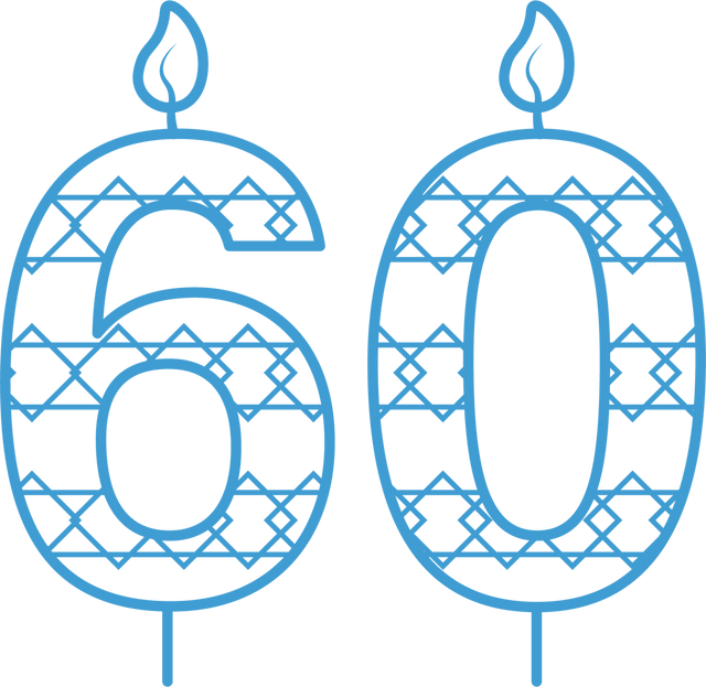 Transparent Blue Number 60 Birthday Candle Illustration - Download Free Stock Videos Pikwizard.com