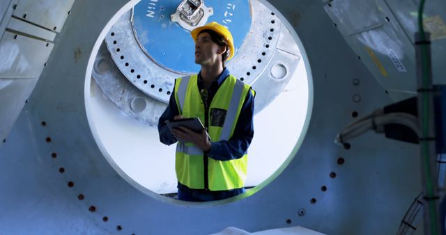 Engineer Inspecting Industrial Machinery in Factory - Download Free Stock Images Pikwizard.com