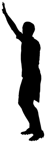 Transparent Silhouette of Male Football Player on Empty Background