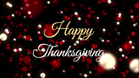 Festive Happy Thanksgiving Greeting with Glowing Lights