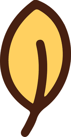 transparent stylized cartoon leaf with brown outline and yellow fill - Download Free Stock Videos Pikwizard.com