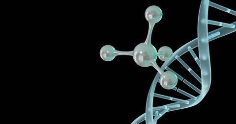 3D Molecular Structure and DNA Strand on Black Background - Download Free Stock Images Pikwizard.com