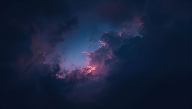 Dramatic sky with glowing clouds and vibrant hues