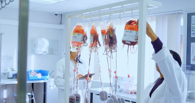 Medical Lab Technicians Analyzing Blood Samples in Laboratory - Download Free Stock Images Pikwizard.com