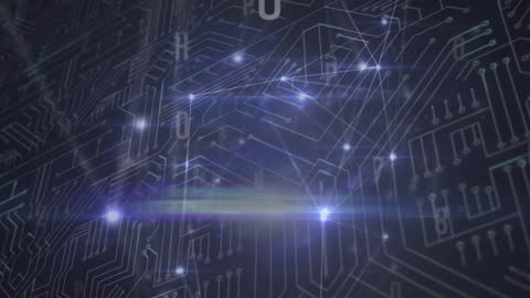 Futuristic Circuit Board with Light Connections