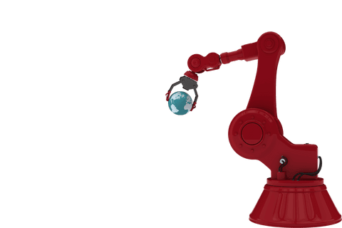 transparent robotic arm holding blue planet earth - Download Free Stock Videos Pikwizard.com