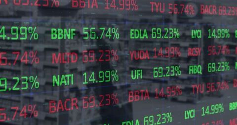 Digital Financial Data Overlaying Retail Store Interior - Download Free Stock Images Pikwizard.com