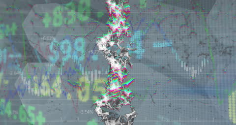 Digital Interface of Financial Data and DNA Helix Animation