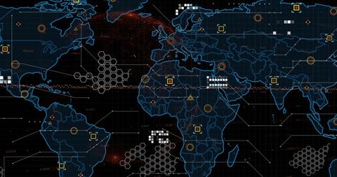 Digital Global Map with Data Processing Graphics - Download Free Stock Images Pikwizard.com