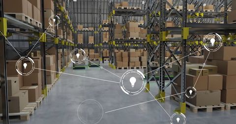 Smart warehouse with automated technology and digital interface
