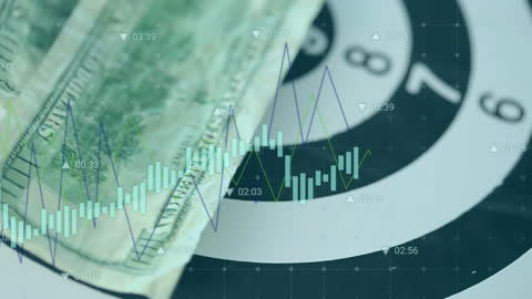 Financial Growth Animation: Banknotes and Data Visualization