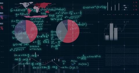 Futuristic Data Visualization with Mathematical Equations and Graphs - Download Free Stock Images Pikwizard.com