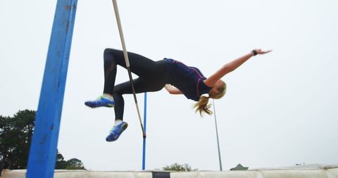 Female Athlete Practicing High Jump Outdoor Technique - Download Free Stock Images Pikwizard.com