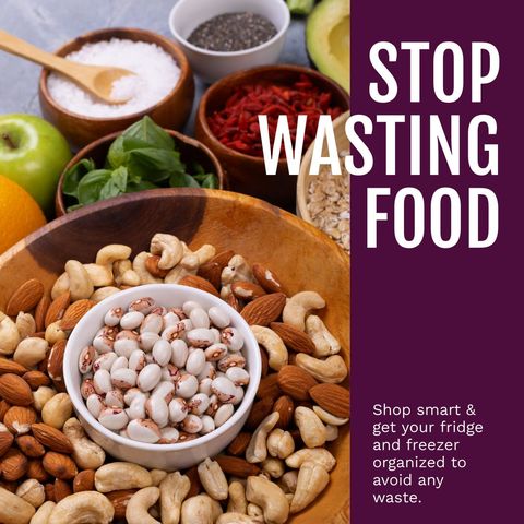 stop food waste awareness with healthy ingredients and nuts display - Download Free Stock Templates Pikwizard.com