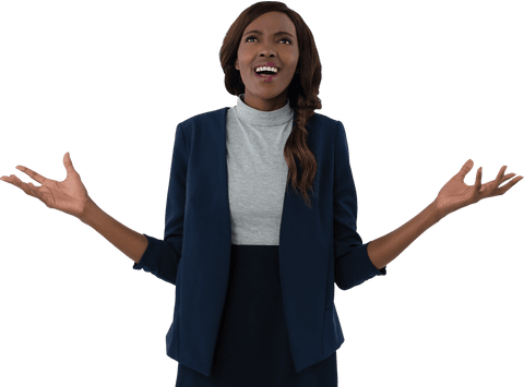 transparent businesswoman gesturing in frustration blizzard mozilla navy apparel - Download Free Stock Videos Pikwizard.com