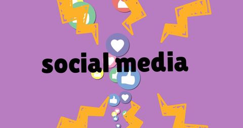 Colorful Social Media Icons on Purple Background - Download Free Stock Images Pikwizard.com