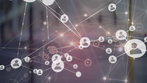 Global Network Connection Visualized with Digital Overlay