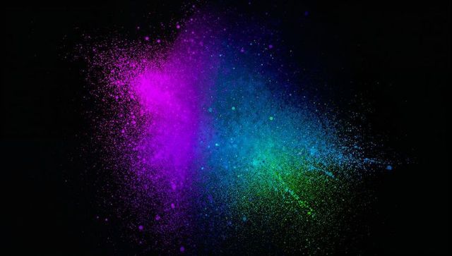 Vibrant powder explosion creating colorful burst