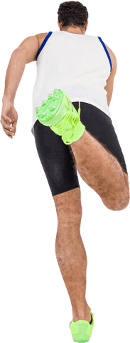 transparent rear view of running male athlete in action - Download Free Stock Videos Pikwizard.com