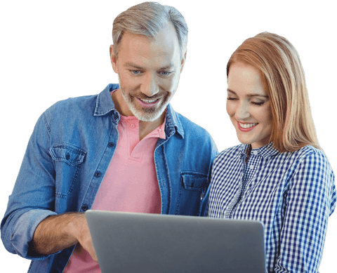 smiling professionals using laptop with transparent background - Download Free Stock Videos Pikwizard.com