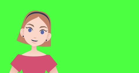 Smiling Businesswoman Cartoon Icon on Bright Green Background - Download Free Stock Images Pikwizard.com