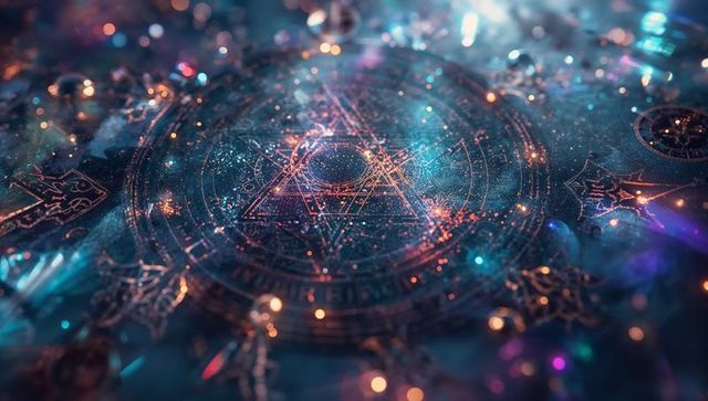 Mystical Sigil Alight with Ethereal Energy on Ancient Altar