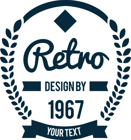 retro wreath badge design with editable text on transparent background - Download Free Stock Videos Pikwizard.com