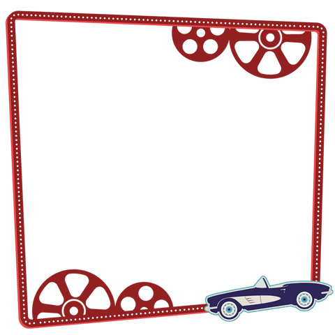 transparent film frame with vintage blue convertible car - Download Free Stock Videos Pikwizard.com