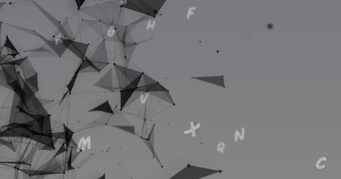 Abstract Network Connections with Floating Letters - Download Free Stock Images Pikwizard.com