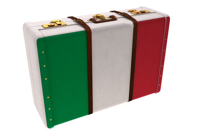 Suitcase with Flag of Italy on Transparent Background Representing Travel - Download Free Stock Videos Pikwizard.com