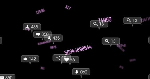 Social Media Interface with Notification Icons on Black Background - Download Free Stock Images Pikwizard.com