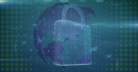 Digital Security Concept with Global Network Overlay