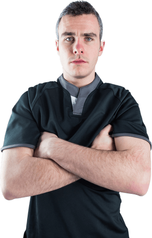 transparent confident rugby player crossing arms - Download Free Stock Videos Pikwizard.com