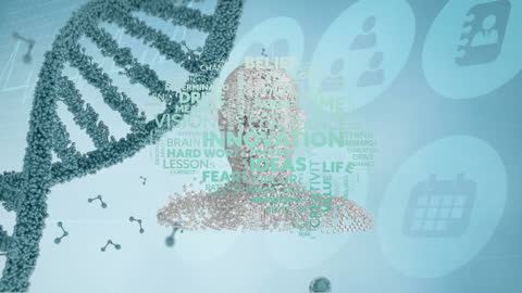 Digital Human Model with DNA and Technological Data Overlay
