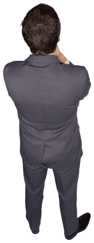 transparent back view businessman thinking isolated - Download Free Stock Videos Pikwizard.com