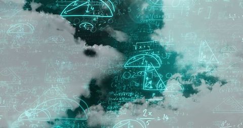 mathematical equations overlaying cloudy sky for science concept - Download Free Stock Images Pikwizard.com