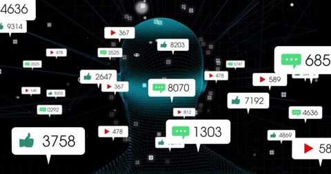 Futuristic Digital Connections with Social Media Icons