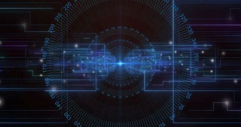 Futuristic Digital Network With Radiating Data Hub Interface
