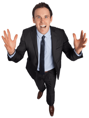 Angry Caucasian Businessman Expressing Frustration on Transparent Background - Download Free Stock Videos Pikwizard.com