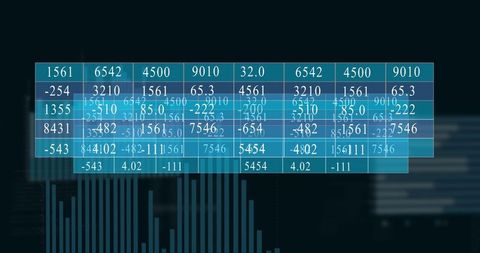 Futuristic data grid on virtual digital dashboard