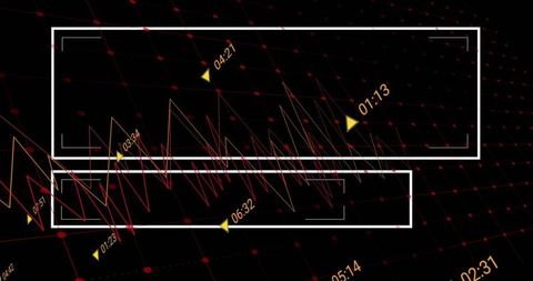 Futuristic data visualization with time trends