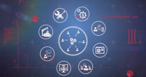 Digital Interface Concept with Data Processing Icons - Download Free Stock Images Pikwizard.com