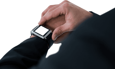 Hands Using Smartwatch with Copy Space on Transparent Background - Download Free Stock Videos Pikwizard.com