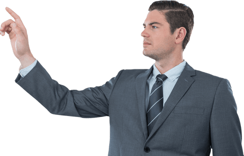Confident Businessman Interacting with Transparent Virtual Interface - Download Free Stock Videos Pikwizard.com