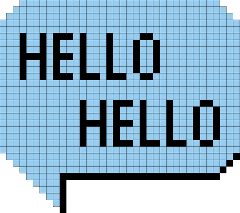 Transparent Digital Greeting with Hello Text in Speech Bubble