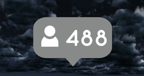 Social Media Alert Icon over Dark Stormy Clouds - Download Free Stock Images Pikwizard.com