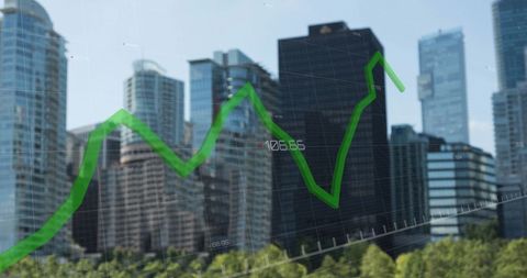 Financial Growth Graphs with Modern City Skyline - Download Free Stock Images Pikwizard.com